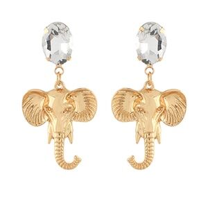 Elephant Head Oval Earrings